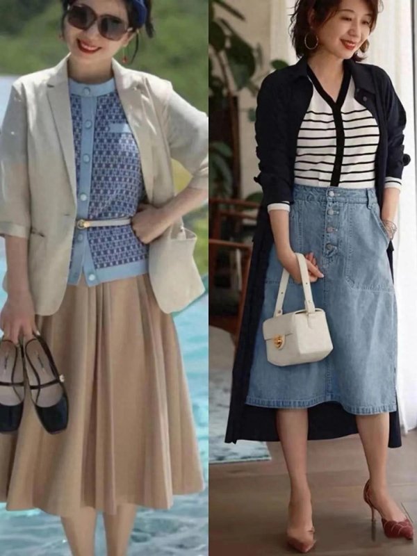 40岁左右的女人，建议少烫小卷发、少穿花哨衣服，换成基础款更美